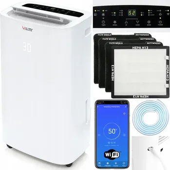 Odvlhčovač vzduchu ODVLHČOVAČ VZDUCHU WELLTEC DHN20 3v1 DO 40 m2 20 l/ WiFi HEPA H13 S ČERPADLEM