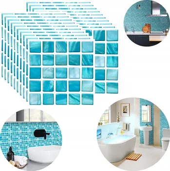 Obklad 20X SAMOLEPICÍ SAMOLEPKY DLAŽDIČKY OBKLADY DO KOUPELNY KUCHYNĚ MOZAIKA VODĚODOLNÉ