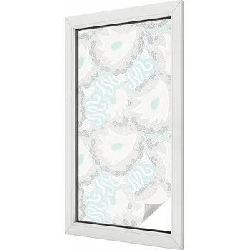 Okenní dekorace Mléčná fólie na okno s motivem jemných peříček, 50x100 cm - Protisluneční okenní fólie