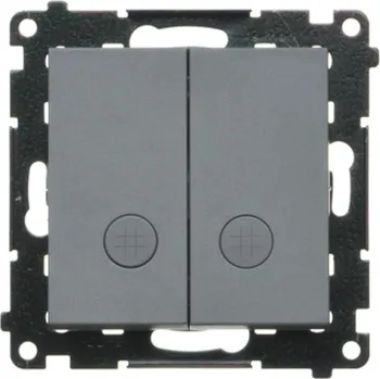 vypínač Vypínač křížový 2 násobný, s orientačním LED podsvětlením, řazení 7So+7So,, Simon 55 TW7/2L2.01/116, grafitová