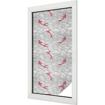 Okenní dekorace Dekorativní mléčná fólie na okno – vitráž, vlnitý vzor, 50x100 cm