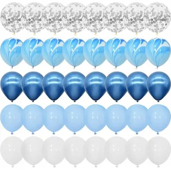 Balónek SADA 40 KUSŮ BALÓNKŮ SVATBA NAROZENINY SVATEBNÍ HOSTINA KŘEST BABY SHOWER KONFETY