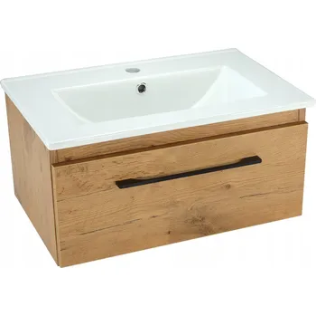 Koupelnový nábytek Umyvadlo se závěsnou skříňkou do koupelny dub loft