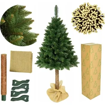 Vánoční stromek Umělý vánoční stromek borovice horská na přírodním kmeni 180 cm zelená