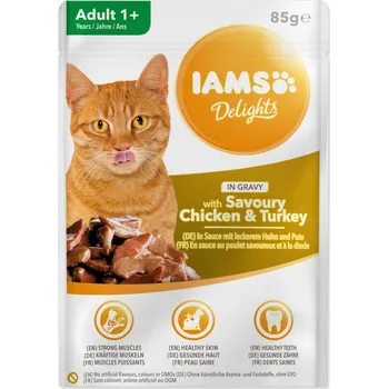 Krmivo pro kočku IAMS CAT DELIGHTS VLHKÉ KRMIVO kuře & krůta 85g