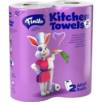 Utěrka Kuchyňské papírové utěrky 2 role, 10 m, 2 vrstvy, celulóza, Finito 2526