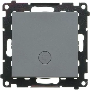 vypínač Tlačítko zapínací, s piktogramem “světlo”, s orientačním LED podsvětlením,, Simon 55 TS1L.01/116, grafitová