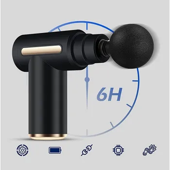 Masážní přístroj MASÁŽNÍ PISTOLE NA ZÁDA A TĚLO MASÁŽNÍ PŘÍSTROJ MASSAGE GUN SADA 4 MASÁŽNÍCH NÁSTAVCŮ