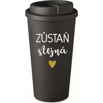 Termohrnek ZŮSTAŇ STEJNÁ - černý termohrnek 475 ml