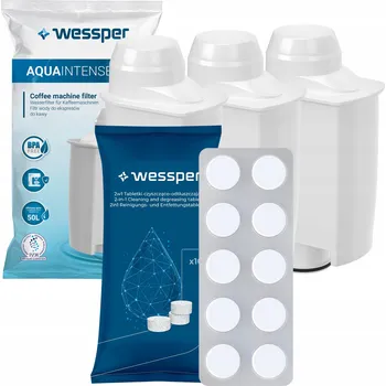 Filtr do kávovaru Sada Wessper pro kávovary Saeco Philips: 3x filtr + čisticí tablety