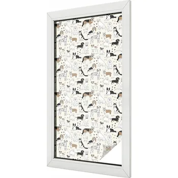 Okenní dekorace Mléčná fólie na okno proti slunci s motivem Pejsci 50x100 cm