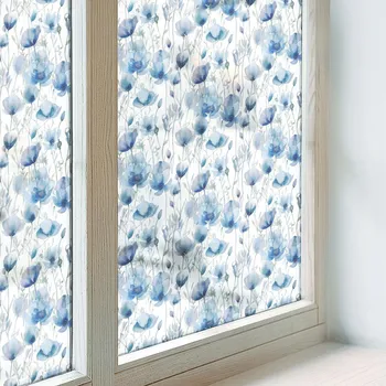 Okenní dekorace Fólie na okno s potiskem Samolepicí Květiny akvarelem 100x100