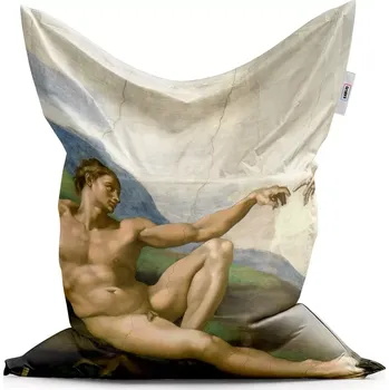 Sedací pytel Sablio Sedací vak Stvoření Adama - Michelangelo Buonarroti - 150x100 cm