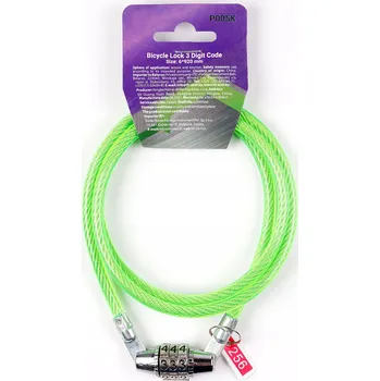 Zámek na kolo Cyklistický zámek s číselným kódem, lanko