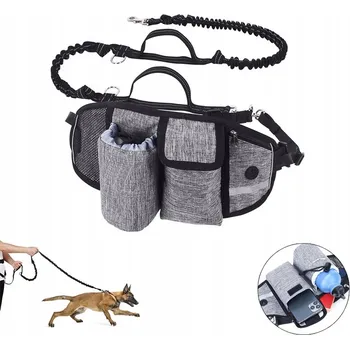 Vodítko pro psa Vodítko pro psy na běhání, elastické, šedé, univerzální, HQ 2,5 m