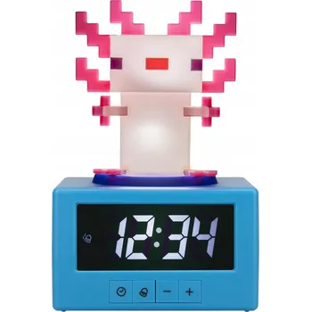 Budík Paladone Digitální budík Minecraft Axolotl s noční lampičkou pro děti vícebarevná