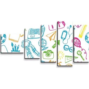 Obraz Sablio Obraz - 5-dílný Barevná škola - 100x60 cm