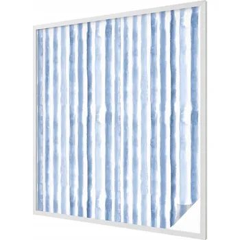 Okenní dekorace Samolepicí fólie na okno proti slunci - mléčná s modrými pruhy 100x116 cm