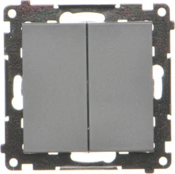 vypínač Tlačítko zapínací 4 násobné, řazení 1/0, 10 A / 230 V~, bezšroubové svorky, Simon 55 TP4.01/116, grafitová