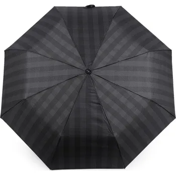 Deštník Pánský skládací vystřelovací deštník, střední, 3 šedá káro