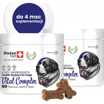 SwissVet Vital Complex - doplněk stravy pro psy, střeva klouby srst kůže, 2x60ks