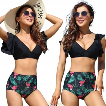 Dámské plavky DÁMSKÉ DVOUDÍLNÉ PLAVKY BIKINI MODELUJÍCÍ ČERNÉ PLAVKY XS