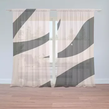 Záclona Sablio Záclony Růžový vzor zebry: 2ks 150x250cm