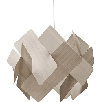 LZF LamPS Závěsné světlo LZF Escape, šedá/niklová barva, Ø 30 cm, dřevo - Stříška – Ø 8 cm, výška 4,2 cm šedá, nikl 1 x 12 W - Doprava zdarma