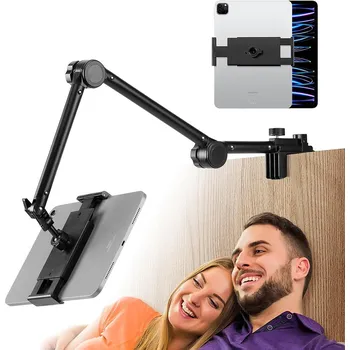 DRŽÁK NA TELEFON / TABLET, STATIV, RAMENO - UPEVNĚNÍ NA STŮL / POSTEL, OTOČNÝ O 360°