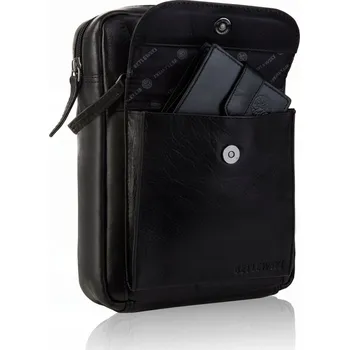 Sportovní taška Sportovní taška z přírodní kůže BETLEWSKI – Klasická, černá