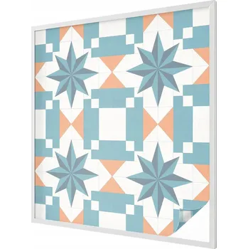 Okenní dekorace Ozdobná Fólie mléčná fólie Samolepicí Modré hvězdy 100x100