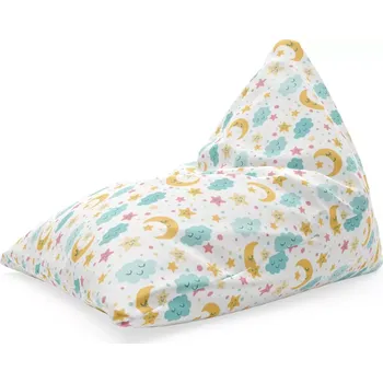 Sedací pytel Sablio Sedací vak Triangl Měsíc a modré mráčky: 120 x 100 x 100 cm