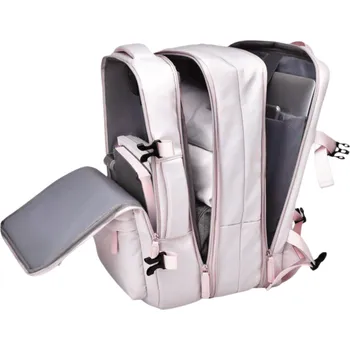 Městský batoh eCarla Cestovní batoh, příruční zavazadlo do letadla, vodotěsný s USB - béžový