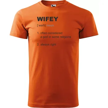 Pánské tričko Sablio Tričko s potiskem Wifey - oranžové XL