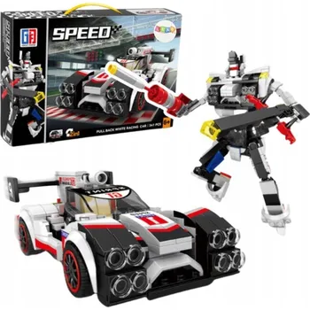 ostatní stavebnice Stavební Stavebnice Sportovní auto Závodník Robot 2v1 Bílá 341 dílů