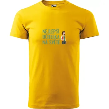 Pánské tričko Sablio Tričko s potiskem Nejlepší učitelka na světě - žluté S