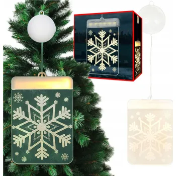 Vánoční dekorace LED VITRÁŽ 3D ZÁVĚSNÉ VÁNOČNÍ SVĚTÝLKA NA BATERIE