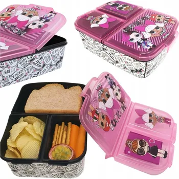 Svačinový box KRABIČKA S PŘIHRÁDKAMI PRO DĚTI OBĚD-BOX KRABIČKY KONTEJNERY