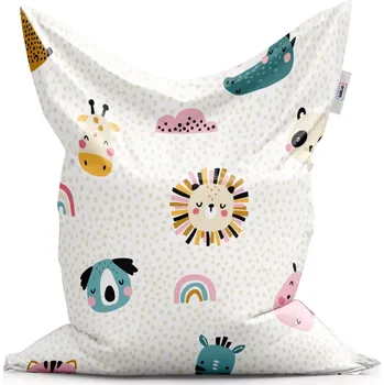 Sedací pytel Sablio Sedací vak Classic Hroch, zebra a slunce - 150x100 cm