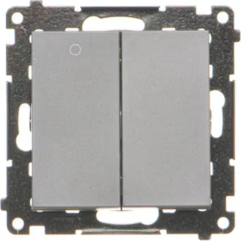 vypínač Vypínač jednopólový + spínač dvoupólový, 16 A / 230 V~, šroubové svorky, Simon 55 TW12A.01/116, grafitová