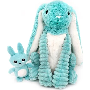 plyšák Ptipotos Plyšový králík Toudou modrý (máma s miminkem) 24 cm