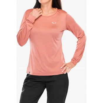 Pánská mikina Mikina Salewa Puez Melange Dry L/S Tee - desert pink melange 34 (XS)