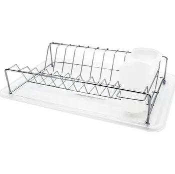 Odkapávač na nádobí Odkvapávač na riad s podnosom chróm biely