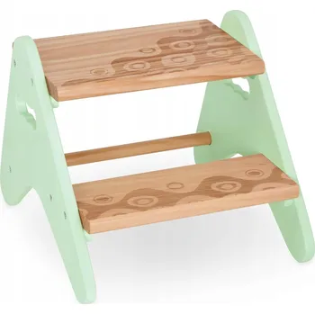 Stolička DŘEVĚNÁ DVOUPATROVÁ STOLIČKA PRO DĚTI DO KOUPELNY A KUCHYNĚ