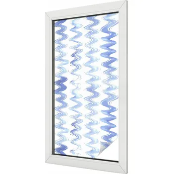 Okenní dekorace Samolepicí mléčná okenní Fólie Dekorativní dýha Modré vlny 50x100