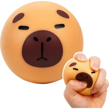 Modelovací hmota LEAN Toys Anti-Stress Squishy elastická Kapybara hnědá 5,5 cm