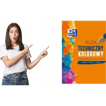 Blok Technický blok Oxford A4, 10 listů, 225 g, barevný