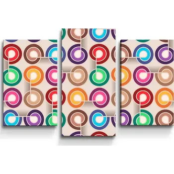 Obraz Sablio Obraz - 3-dílný Barevné spirály - 75x50 cm