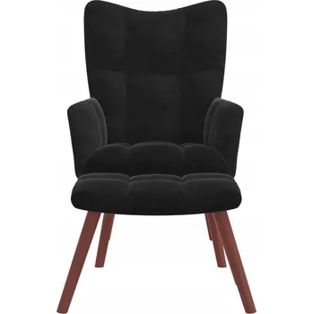 Křeslo Křeslo s podnožkou, černé, potažené sametem