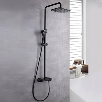 Sprchový set Sprchový set s baterií, dešťovou sprchou a sprchovým sloupem, černý